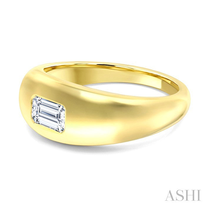 Aeris Gold Emerald Shape East-West Diamond Fashion Ring