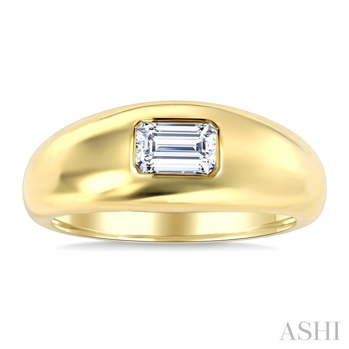 Aeris Gold Emerald Shape East-West Diamond Fashion Ring