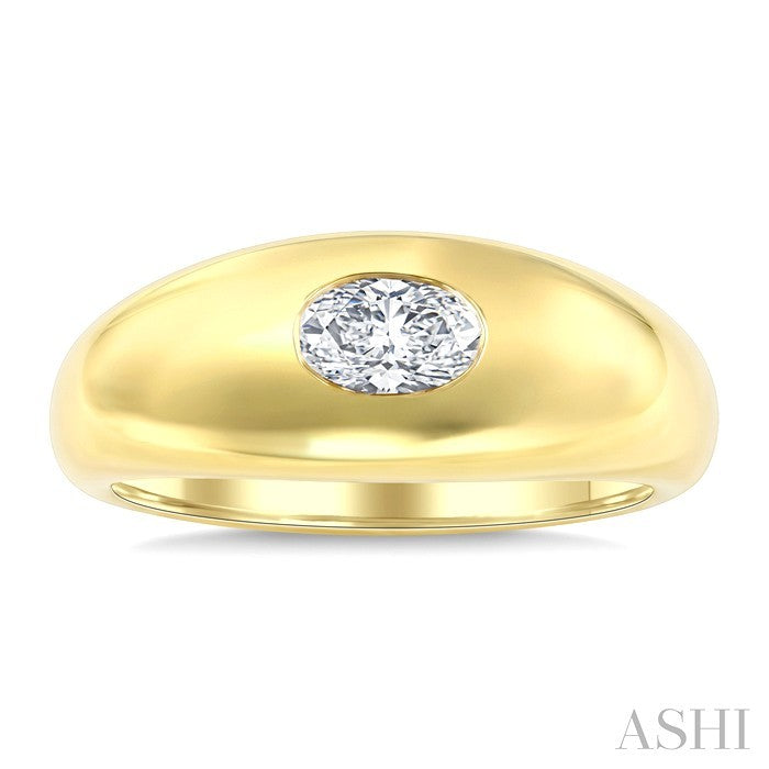 Aeris Gold Oval Shape East-West Diamond Fashion Ring