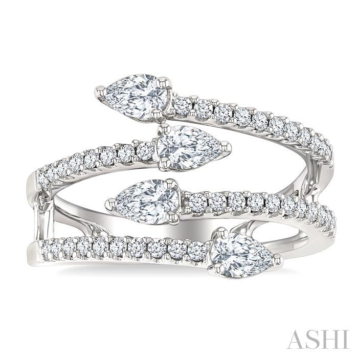 Pear Shape Diamond Fashion Open Ring