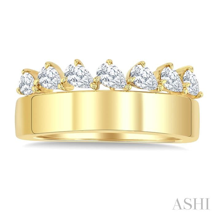 Pear Shape Diamond Fashion Wide Band