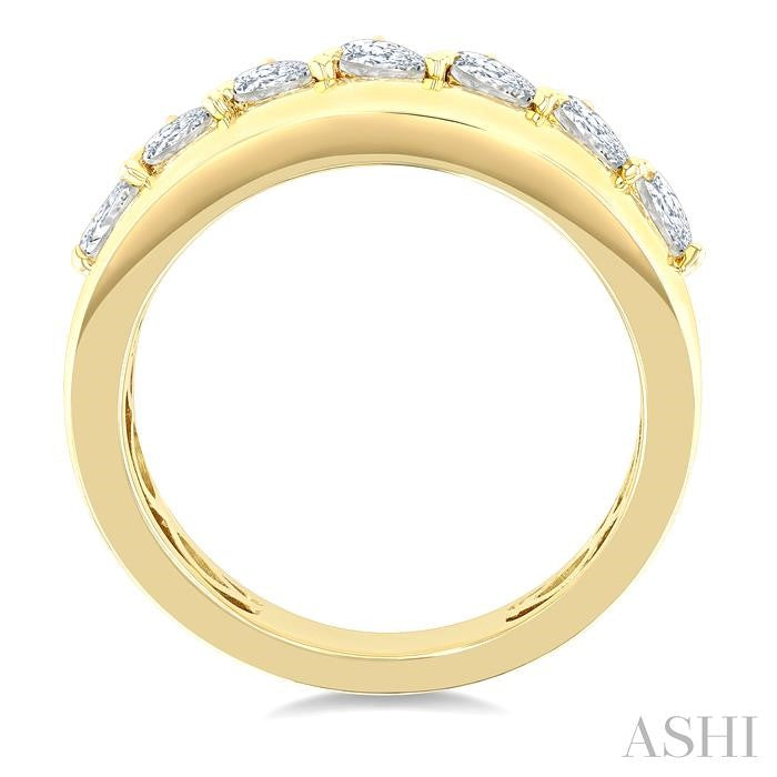 Pear Shape Diamond Fashion Wide Band