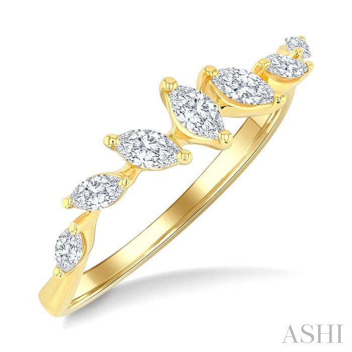 Marquise Shape Scatter Diamond Fashion Band