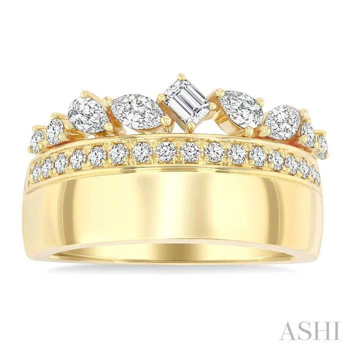 Bold Mixed Shape Diamond Fashion Ring