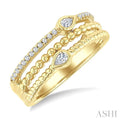 Bead Bijoux Pear Shape Three Row Diamond Band