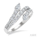 Pear Shape 2 Stone Diamond Fashion Open Band