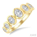 Oval Shape 7 Stone Bezel Set Diamond Band