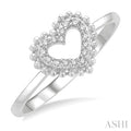 Stackable Bead Bijoux Heart Shape Petite Diamond Fashion Ring