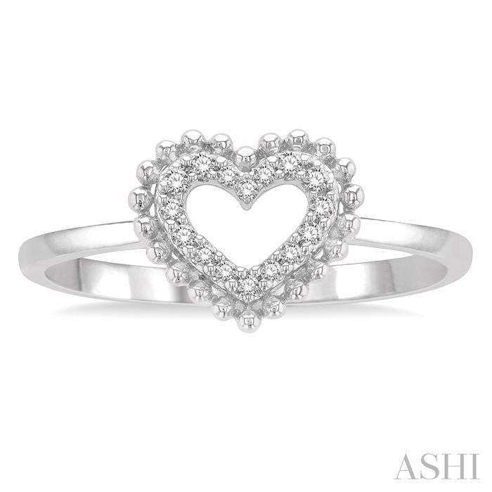Stackable Bead Bijoux Heart Shape Petite Diamond Fashion Ring