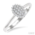 Oval Shape Petite Cluster Diamond Fashion Ring