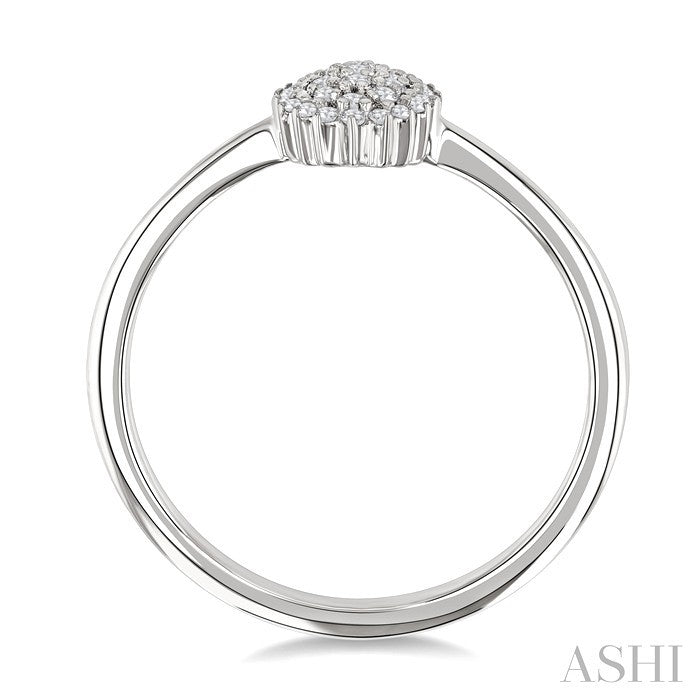 Oval Shape Petite Cluster Diamond Fashion Ring