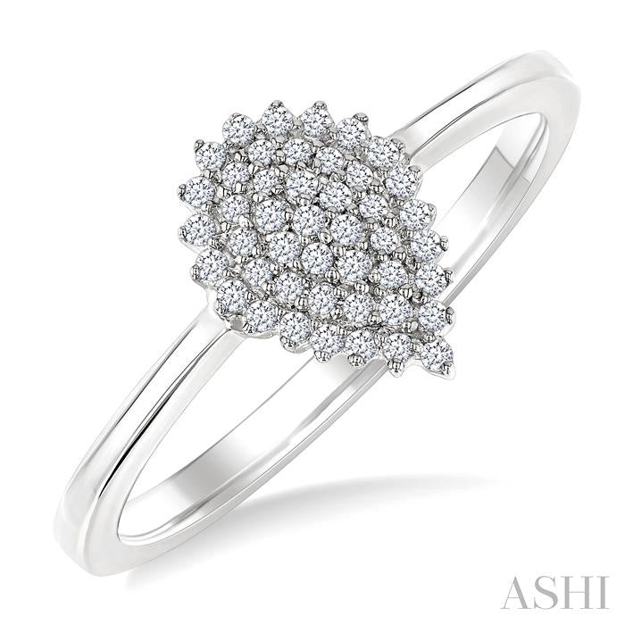Pear Shape Petite Cluster Diamond Fashion Ring