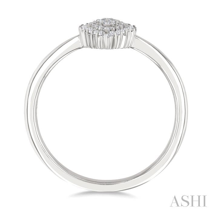 Pear Shape Petite Cluster Diamond Fashion Ring
