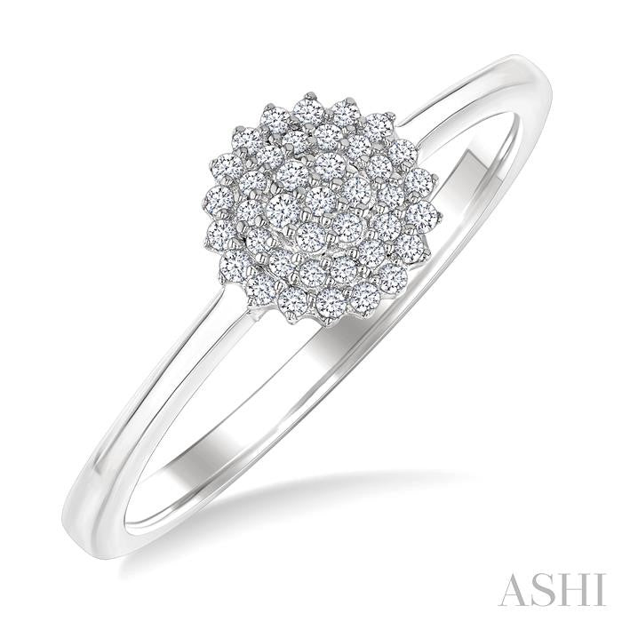 Round Shape Petite Cluster Diamond Fashion Ring