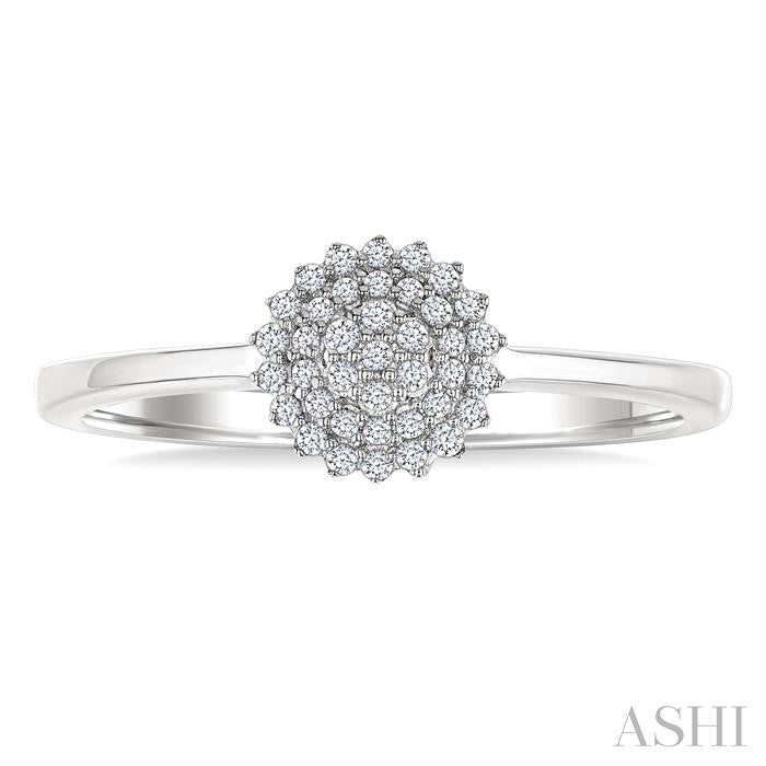 Round Shape Petite Cluster Diamond Fashion Ring