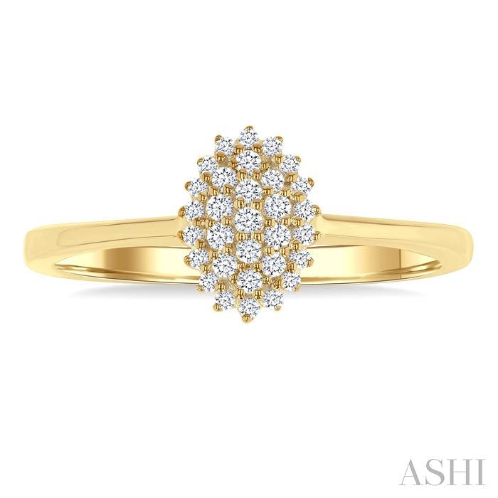 Oval Shape Petite Cluster Diamond Fashion Ring