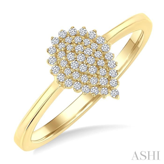 Pear Shape Petite Cluster Diamond Fashion Ring