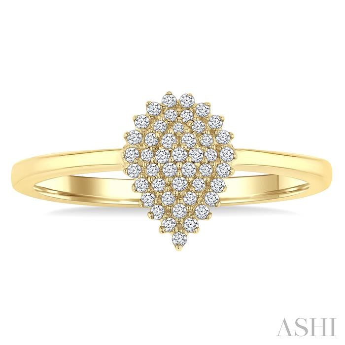 Pear Shape Petite Cluster Diamond Fashion Ring