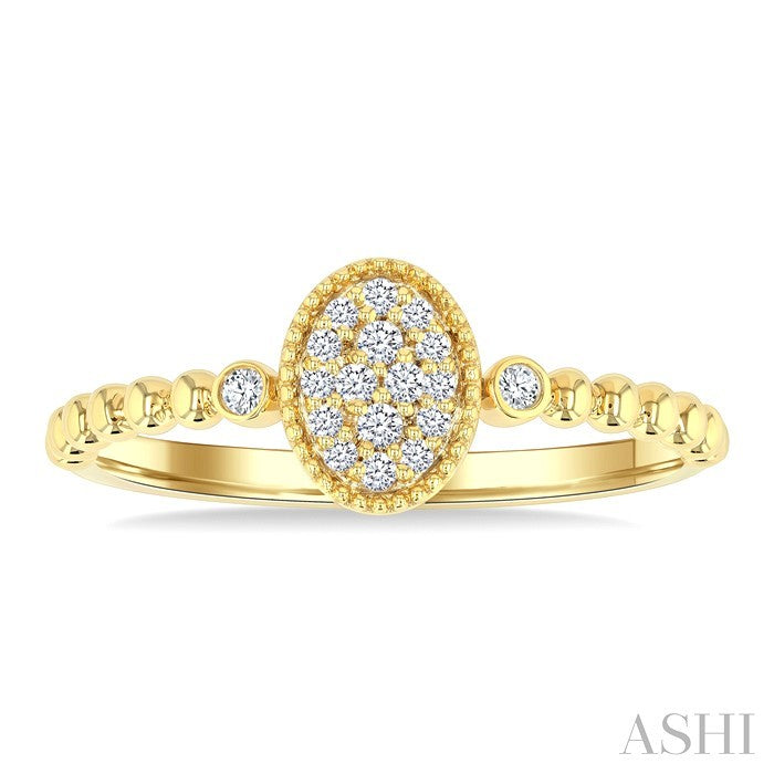 Bead Bijoux Oval Shape Petite Diamond Fashion Ring