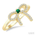 Bow Gemstone & Petite Diamond Fashion Ring