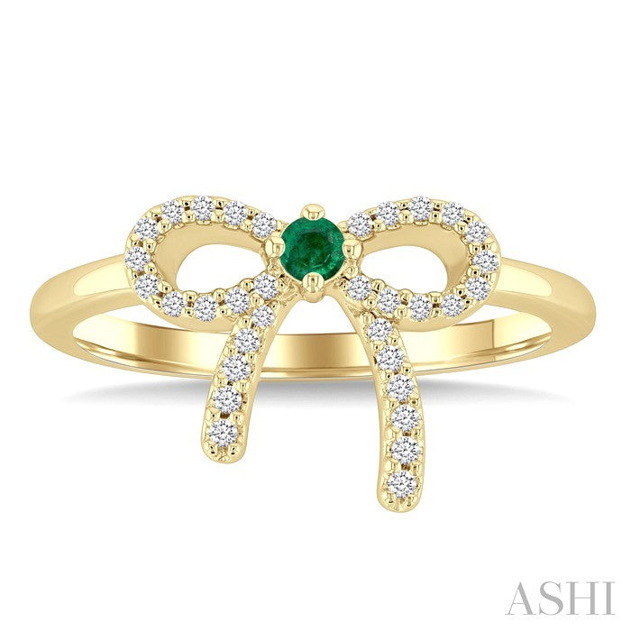 Bow Gemstone & Petite Diamond Fashion Ring