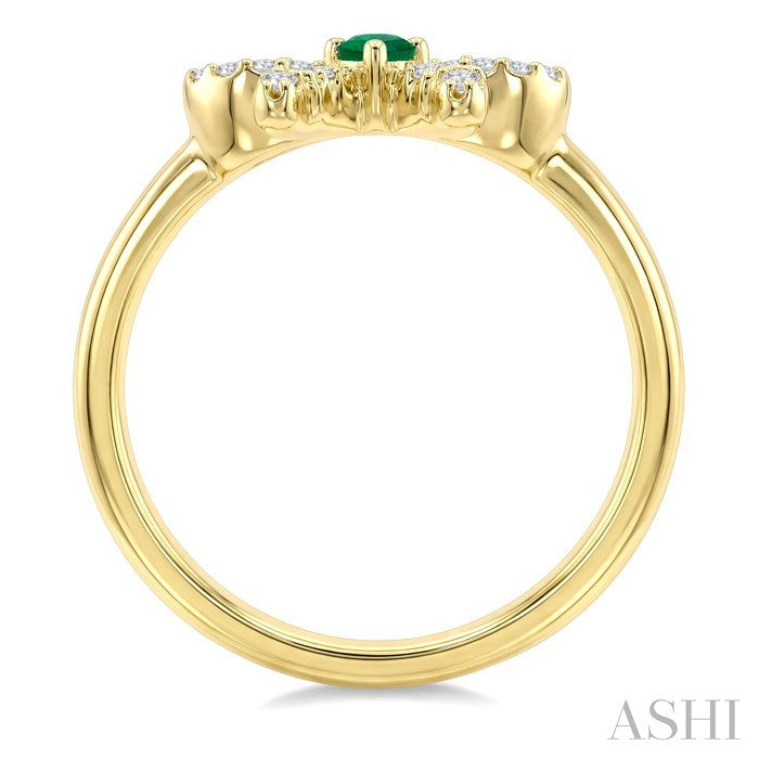 Bow Gemstone & Petite Diamond Fashion Ring