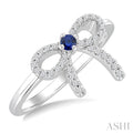 Bow Gemstone & Petite Diamond Fashion Ring