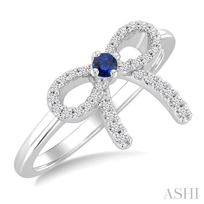 Bow Gemstone & Petite Diamond Fashion Ring