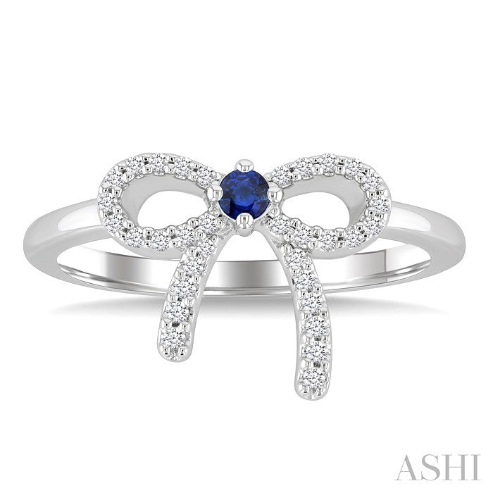 Bow Gemstone & Petite Diamond Fashion Ring