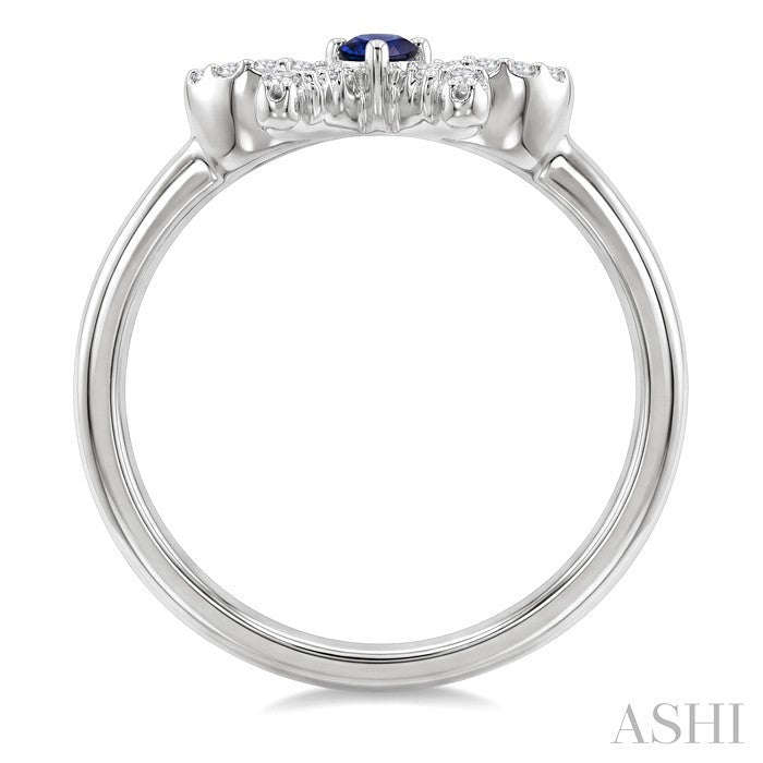 Bow Gemstone & Petite Diamond Fashion Ring