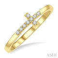 Stackable Sideway Cross Petite Diamond Fashion Ring