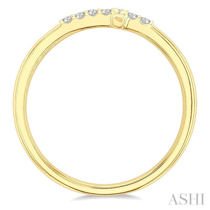 Stackable Sideway Cross Petite Diamond Fashion Ring