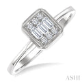 Emerald Shape Bezel Set Petite Fusion Diamond Fashion Ring