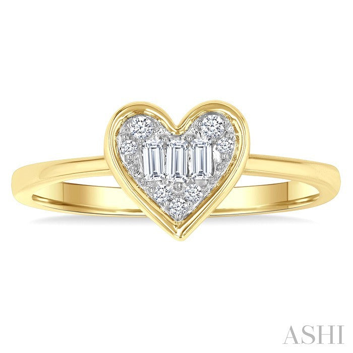Heart Shape Bezel Set Petite Fusion Diamond Fashion Ring