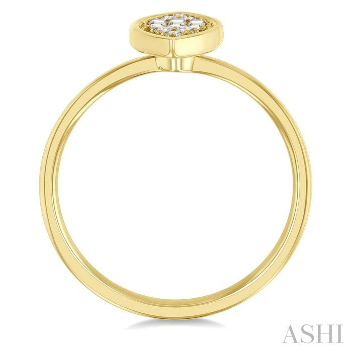 Marquise Shape Bezel Set Petite Fusion Diamond Fashion Ring