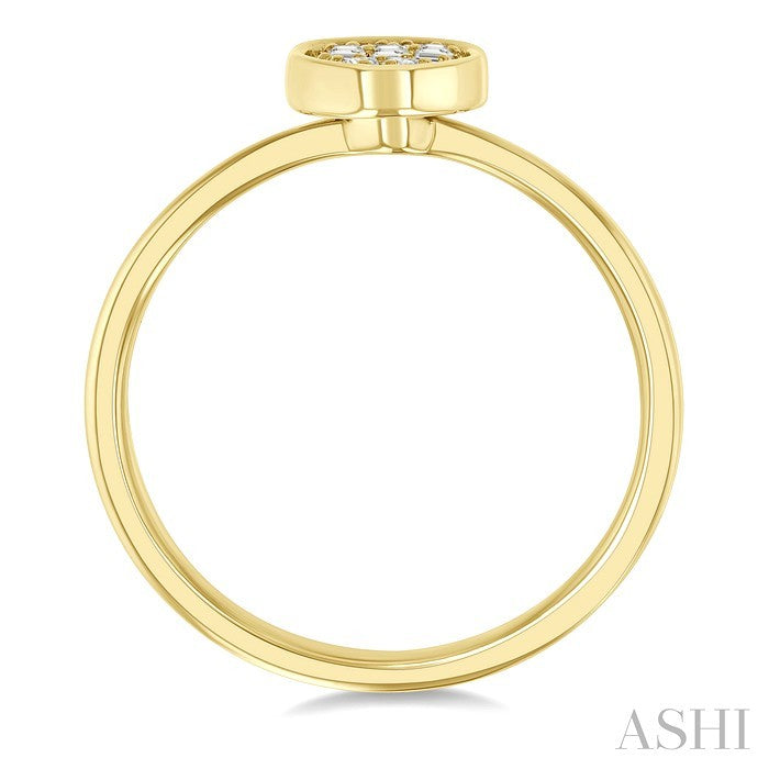 Oval Shape Bezel Set Petite Fusion Diamond Fashion Ring