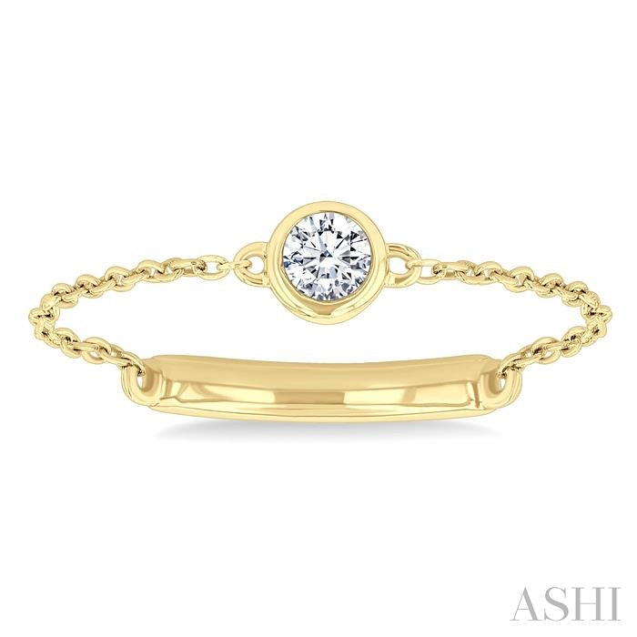 Bezel Set Petite Diamond Fashion Chain Ring
