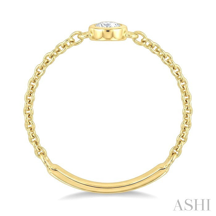 Bezel Set Petite Diamond Fashion Chain Ring