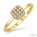 Stackable Cushion Shape Petite Diamond Fashion Ring