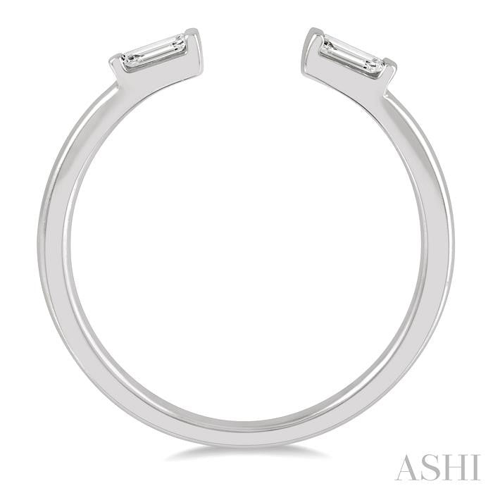 Stackable Petite Baguette Diamond Fashion Open Ring