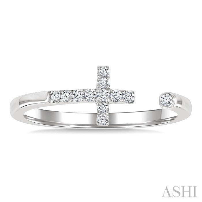 Cross Petite Diamond Fashion Open Ring