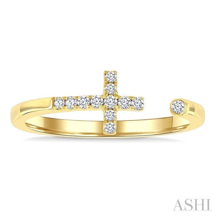 Cross Petite Diamond Fashion Open Ring