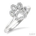 Dog Paw Petite Diamond Fashion Ring