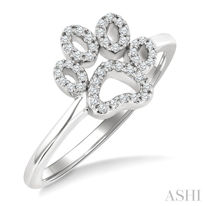 Dog Paw Petite Diamond Fashion Ring
