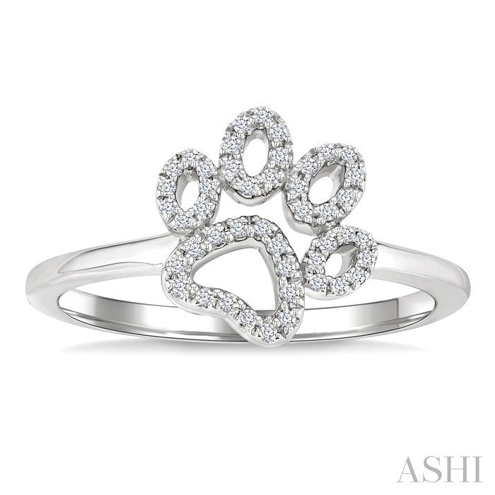 Dog Paw Petite Diamond Fashion Ring