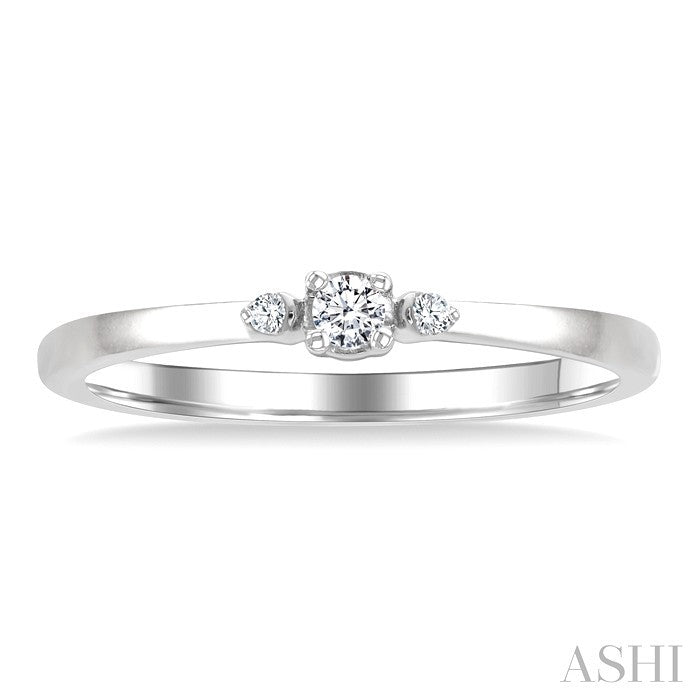Round Shape 3 Stone Petite Diamond Ring