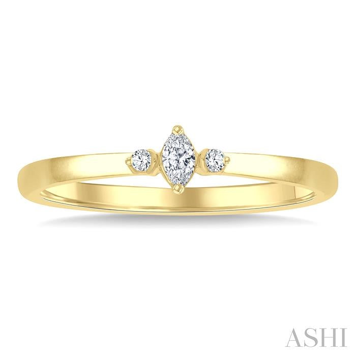 Marquise Shape 3 Stone Petite Diamond Ring