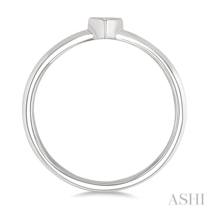 Heart Shape Bezel Set Petite Diamond Fashion Ring