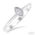 Marquise Shape Bezel Set Petite Diamond Fashion Ring