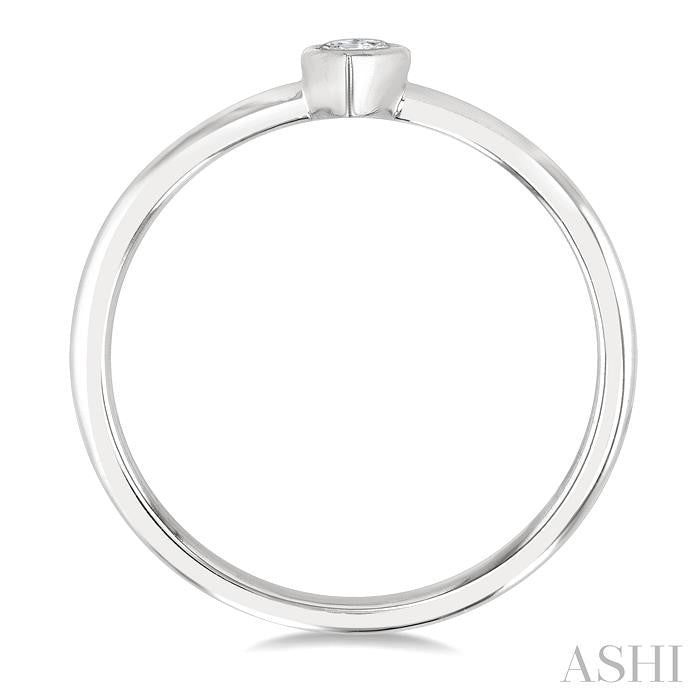 Pear Shape Bezel Set Petite Diamond Fashion Ring